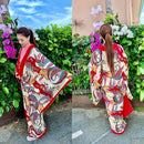 紅型打ち掛け 一越大鶴丸柄 仕立て上がり