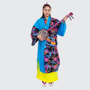 【ハーフ衣裳/稽古着】紅型（水色×黒）