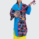 【ハーフ衣裳/稽古着】紅型（水色×黒）