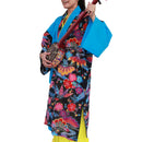 【ハーフ衣裳/稽古着】紅型（水色×黒）