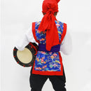 子供用エイサー打掛（赤ふち×青紅型柄）