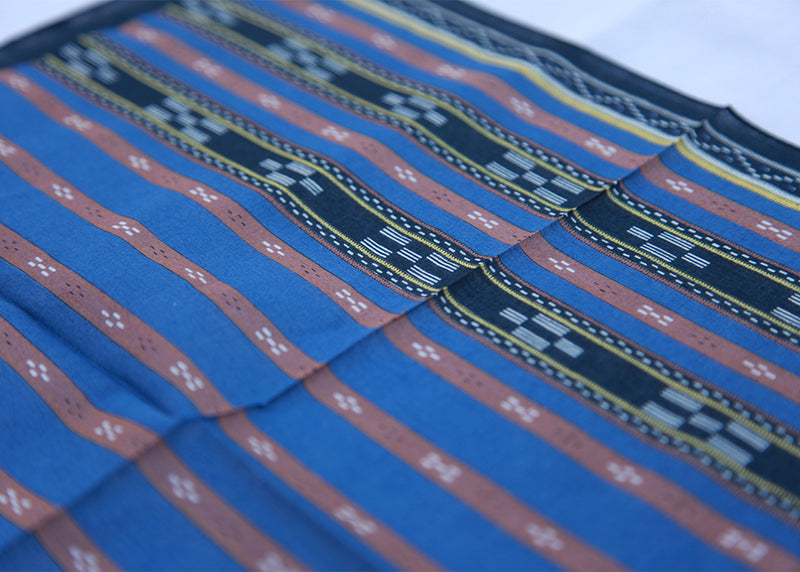 【布マスクが作れるハンカチ】ミンサー　紺×青 41cm×41cm