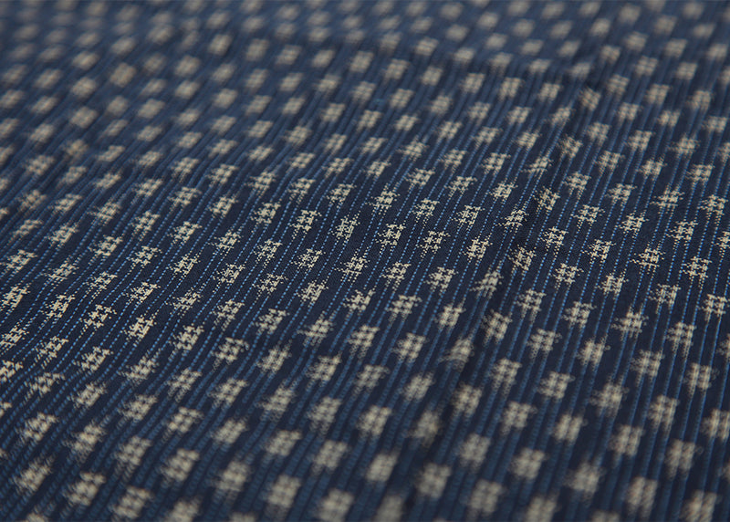 【綿　小絣　ネイビー】マスク生地・布単品115cm×40cm
