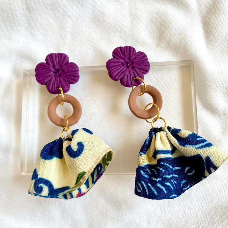 【ピアス＆イヤリング】花ごころ ポリマークレイピアス