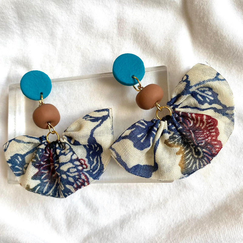 【ピアス＆イヤリング】クバの葉 ポリマークレイピアス