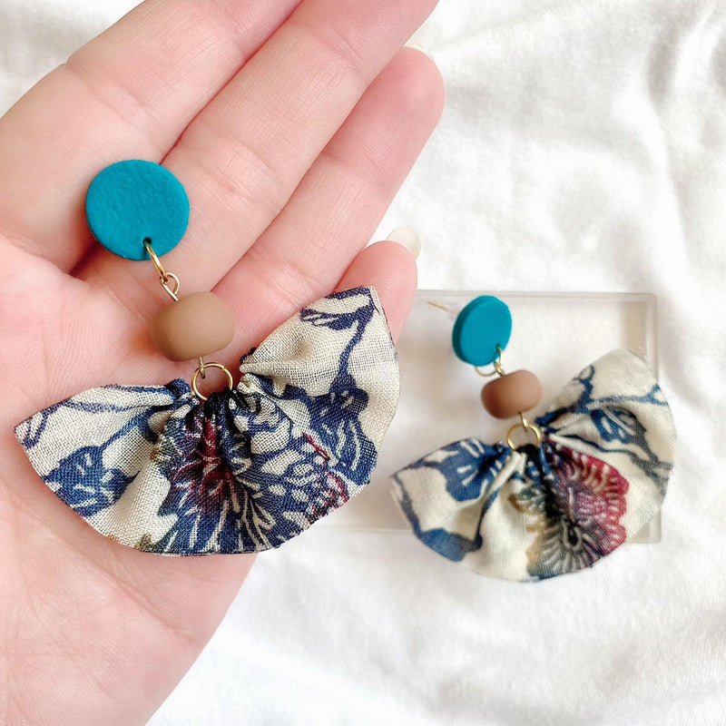 【ピアス＆イヤリング】クバの葉 ポリマークレイピアス