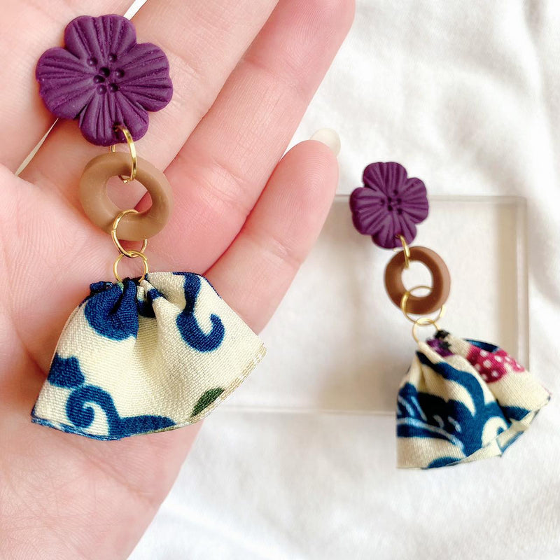 【ピアス＆イヤリング】花ごころ ポリマークレイピアス