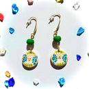 【ピアス＆イヤリング】やちむんグリーン ポリマークレイピアス