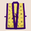 つは琉球店定番エイサー打掛（紫エリ×黄色カスリ柄）