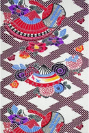 紅型打掛「一越扇面松皮菱模様」