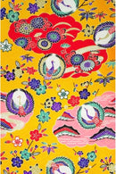 リンズ　雲取鶴丸柄 着物反物