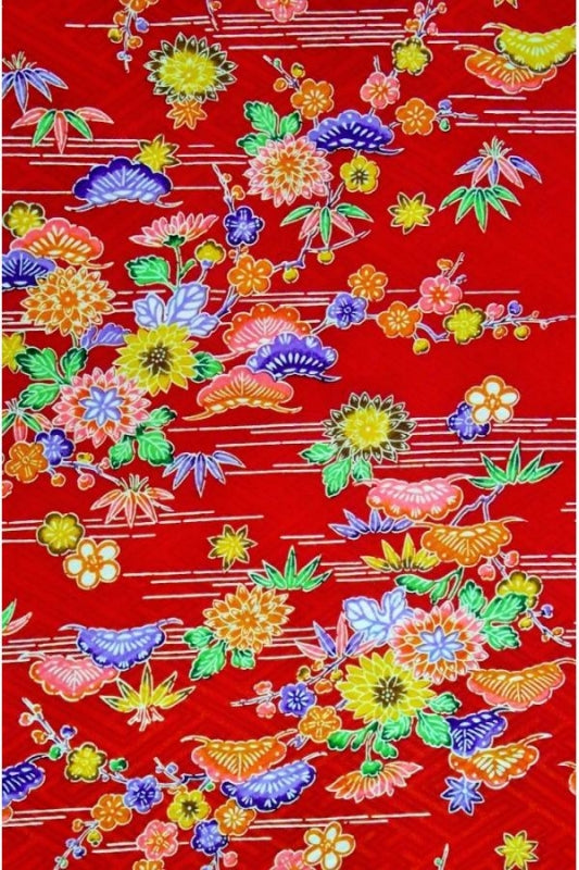 リンズ　四君子柄 着物反物