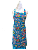 琉球染物 紅型エプロン ポケット付き_2サイズ＜スカイブルー＞