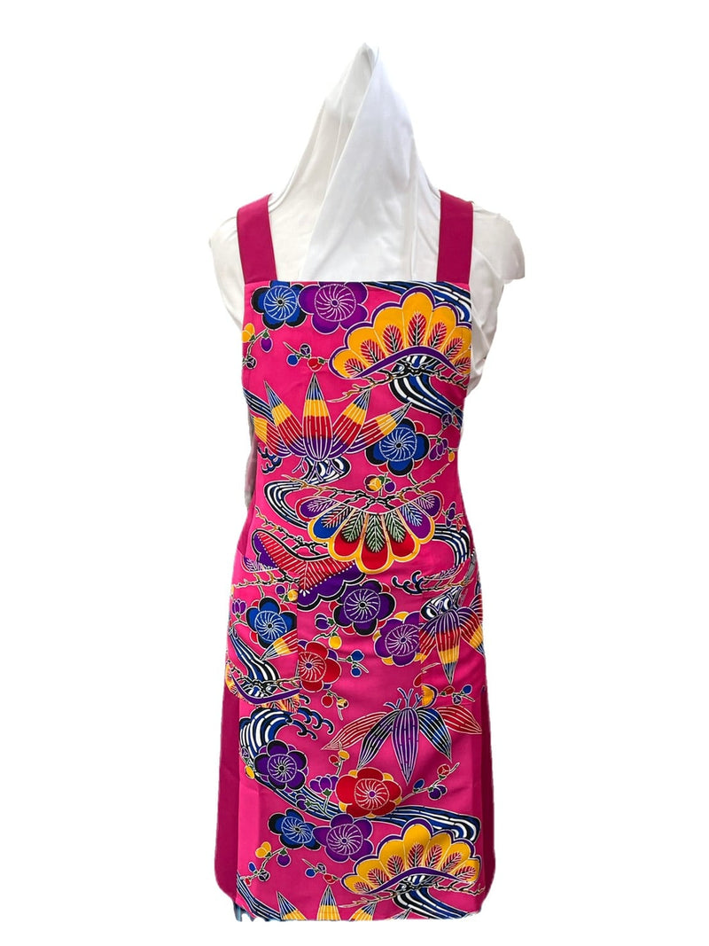 琉球染物 紅型エプロン ポケット付き_2サイズ＜ピンク＞