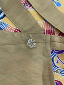 琉球染物 紅型エプロン ポケット付き_2サイズ＜大柄イエロー＞