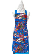 琉球染物 紅型エプロン ポケット付き_2サイズ＜ブルー＞