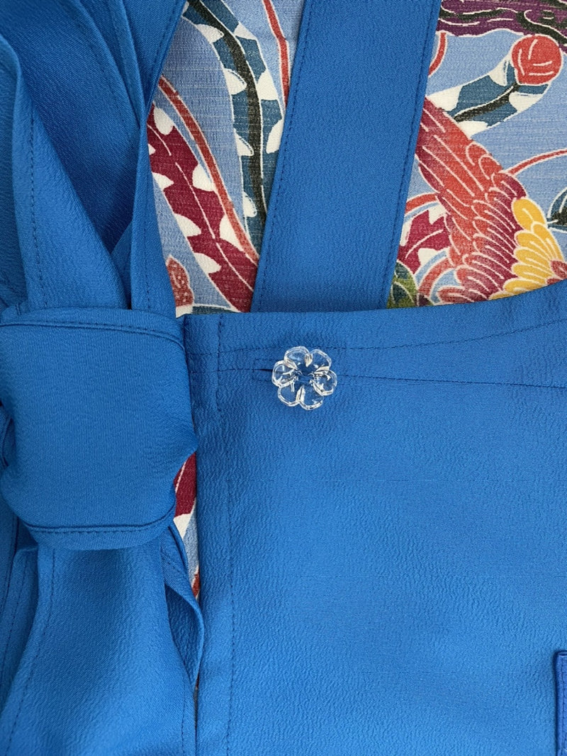 琉球染物 紅型エプロン ポケット付き_2サイズ＜ブルー＞