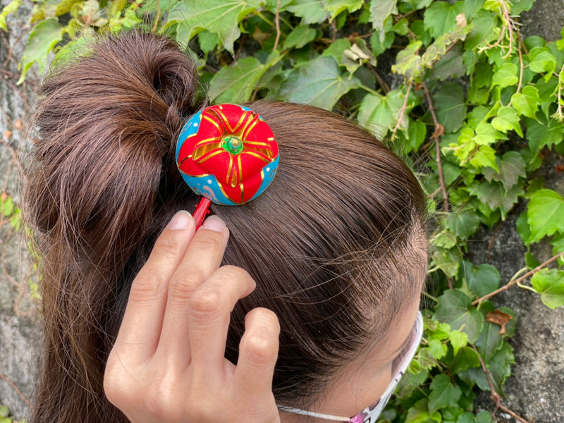 ミニ花笠 ヘアピン