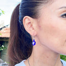 【緑の風 トンボ玉】マース玉 ピアス 3色【ライトブルー・ブルー・ピンク】