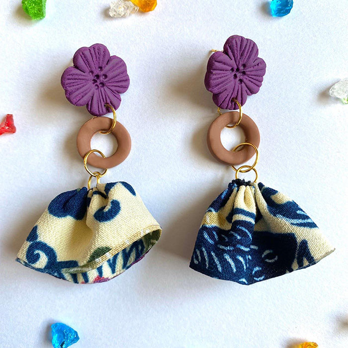 【ピアス＆イヤリング】花ごころ ポリマークレイピアス