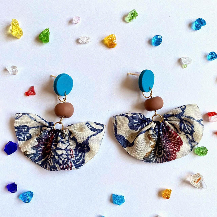 【ピアス＆イヤリング】クバの葉 ポリマークレイピアス