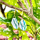 【ピアス＆イヤリング】やちむんブルー ポリマークレイピアス