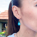 【緑の風 トンボ玉】マース玉 ピアス 3色【ライトブルー・ブルー・ピンク】