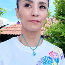 【緑の風 トンボ玉】マース玉 ネックレス 2色【ライトブルー・ピンク】