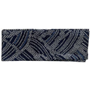 紺 波模様 絞り 帯