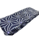 紺 大花模様 絞り 帯